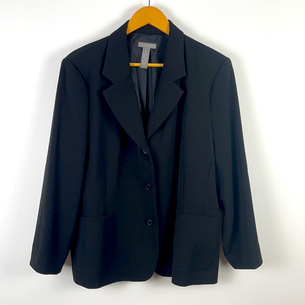 Investments Black Tri-Button Padded Blazer